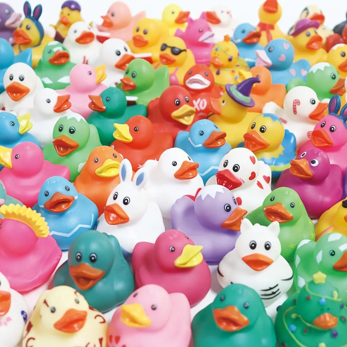 JXJ Rubber Ducks – 2-Inch Assorted Designs; Party Favors, Bulk Party Packs, Holiday Decorations random