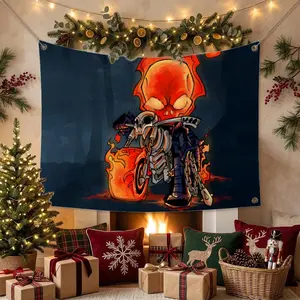 G-Ghost Rider MOVIE Flags Multi Size Atmosphere Flag, Cheerleading Hand Pulled Banner, Portable Outdoor Event Flag & Wall Decor for Sports, Parties, Home and Room Decoration