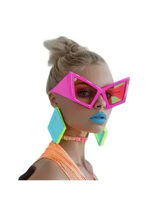 Future Tech Glasses Unique Motorcycle Style Large Geometric Frame Sunglasses Exaggerated Modern Shades, Trendy Eyewear for Stylish Look Accessories