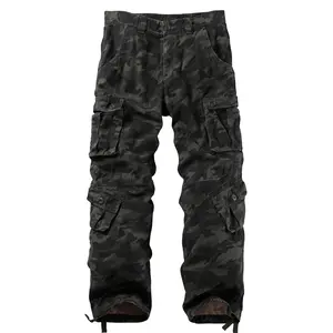 Men's Casual Cargo Pants Military Army Camo Pants Combat Work Pants with 8 Pockets 3357-hei micai(No Belt)