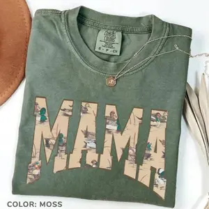 Comfort Colors Hunting Mama Vintage T-shirt Duck Hunting Retro Mama Of Hunters Camo Mama Tee Hunting Season Mom Life Fall Gift For Her