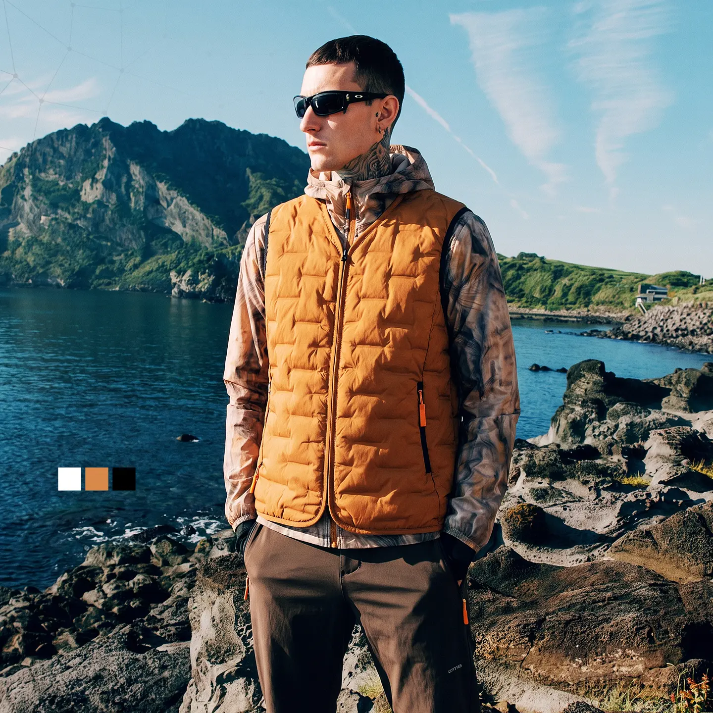 Techlation Men's V-Neck Quilted Puffer Vest, Lightweight Packable Warm Windproof Sleeveless Layering Vest with Zip Pockets for Outdoor & Daily Fall Wear