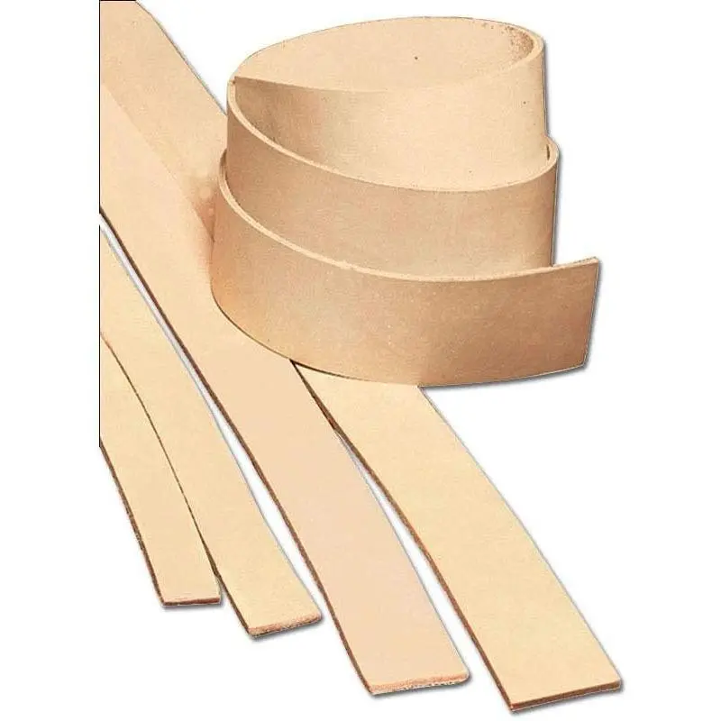 European Leather Works 8-9 oz (3.2-3.6mm) Heavyweight Natural Vegetable Tanned Cowhide Leather Strip 2" (51 mm) x 50" (1.3 m)