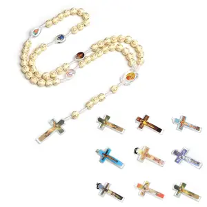 Cross Pendant Necklace Catholic Cross Rosary Necklace Religious Jewelry