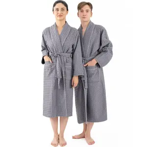 American Soft Linen 100% Cotton Waffle Robes for Women and Men, Unisex Waffle Design Lounging Bathrobe, 1 Piece Waffle Robe for Couples After Shower