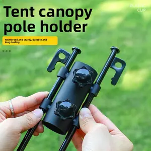 Portable Tent Holder Camping Tent Pole Holder Comes with 2 Ground Nails Tent Fixed Tube Pole Stand for Camping Fishing Hiking