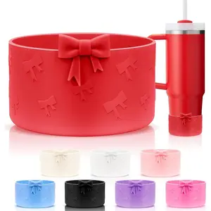 Bow Silicone Stanley Boot, Compatible with Stanley Cup 20/30/40Oz, Bottom Boot for Hydroflask Boot 12-24Oz, Silicone Boot for Stanley Cup Accessories Drinkware Stylish Beverage Mug