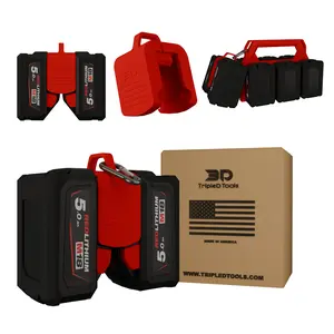 Mini Carrier (Craftsman Red): Compact Battery Holder for Craftsman 20 Volt – Secure 2-Pack Power Mount by TripleD Tools