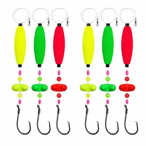 Ready-to-Fish Santee Cooper Style Catfish Float Rig, Durable Circle Fishhooks, Bright Foam Bobber, Rattling Beads, Ideal for Catfish Anglers of All Levels, Bright Foam Floats