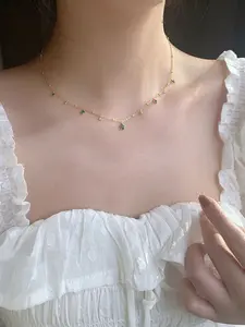 Women's Zirconia Necklace, Copper Material, Copper Inlaid Zircon, Elegant Design, Perfect Gift for Women & Girls, Daily Wear Jewelry