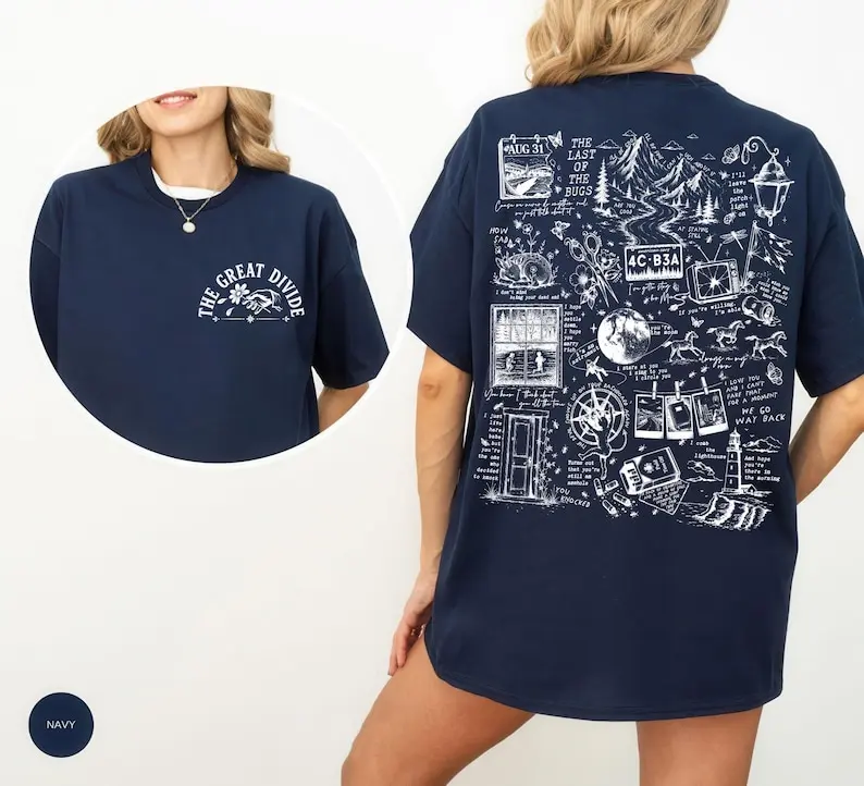 Comfort Colors Great Divide Tee, Folk Music Inspired Shirt, Vintage Nature Graphic, Fan Gift