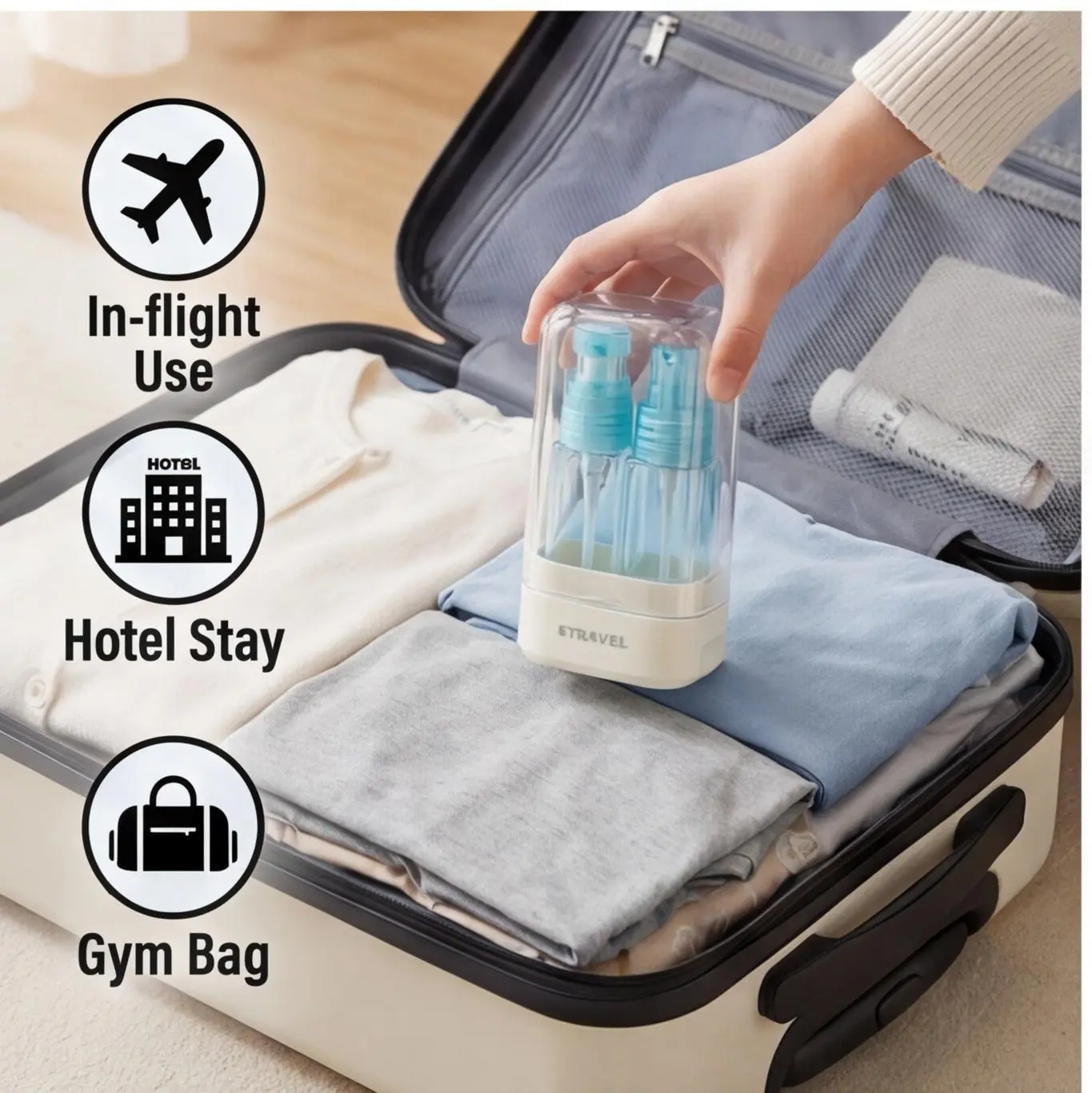 5-in-1 Leak-Proof 30 ml Travel Cosmetic Bottles Set - Home Supplies Lotion & Shampoo Dispenser, Compact Lightweight Bathroom Daily Eco-Friendly Toiletry Organizer, Traveling Gadgets for Business Trips, Vacations