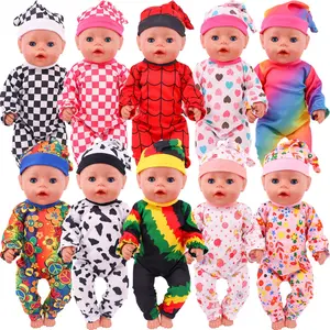 18 Inch American Girl Doll Clothes Summer Sleepwear Set, Playhouse Doll Accessories, Complete Doll Costume Kit
