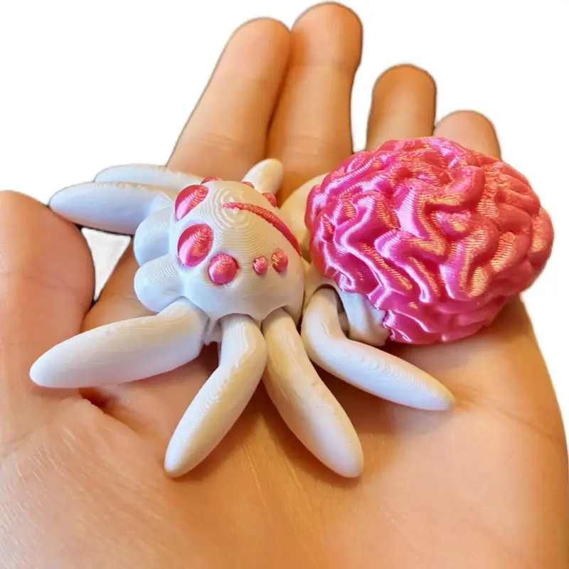 Articulated Brain Spiders | 3D printed plastic articulated brain spiders Halloween fidget toy for fun and stress relief - Decor Multicolor Gift