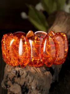 Vintage Geometric Acrylic Bracelet, Elastic Band Design, Unique Wide Bangle Jewelry, Statement Accessory for Women & Girls