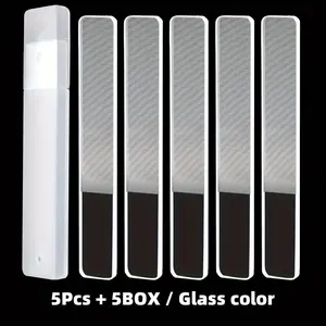 5pcs Nano Glass Nail File Set, Dual-Sided Polisher, Mini Manicure Tools, Hand and Nail Care, Travel Essential, Gift Idea