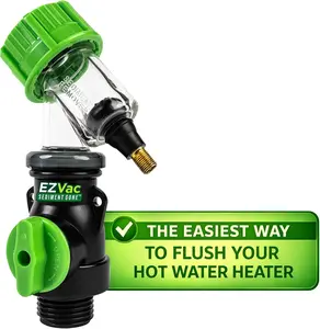 EZVac Sediment Gone Water Heater Cleaning Tool – Removes Sediment Buildup & Improves Performance (DIY Flush Kit for Gas & Electric Heaters)
