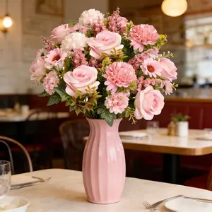 High-End Hydrangea Daisy Rose Artificial Flowers, Wedding Bridal Bouquet Gifts Party Decorations, Mother's Day Easter Holiday Table Decor