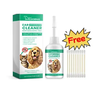 Yegbong Pet Ear Cleaner （Free Cotton Swabs）Ear Washing Cleaning Care Solution for Cats and Dogs