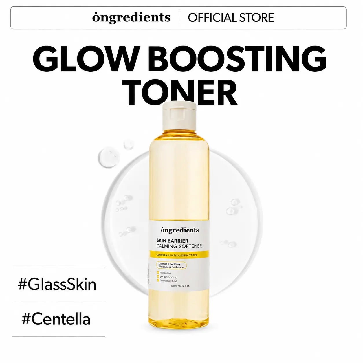 [Ongredients Official Shop] Skin Barrier Calming Softener | Daily Soothing Toner for Dry, Sensitive Skin | Panthenol, Hyaluronic Acid, Ceramide, Hydrating, pH Balancing | Vegan, Korean Skin Care 250ml / 8.45 fl Oz