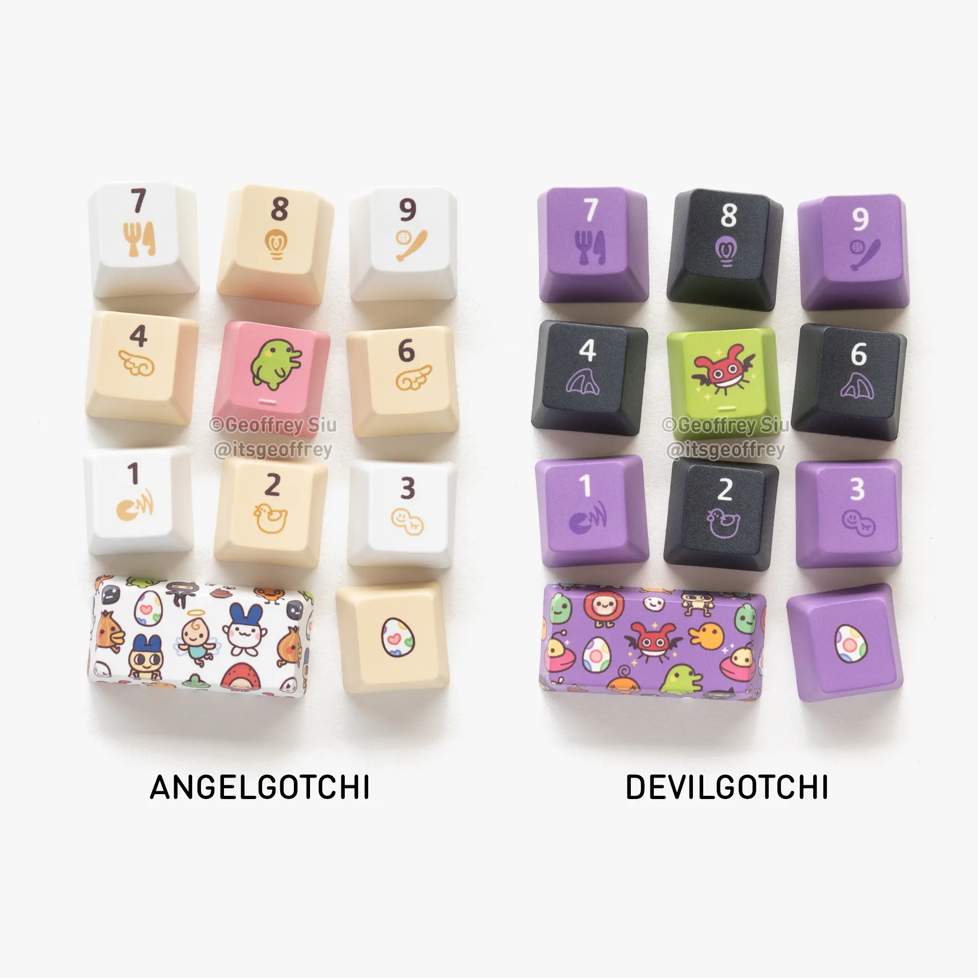 Angelgotchi/Devilgotchi Virtual Pet Key Cap Sets - TikTok Shop
