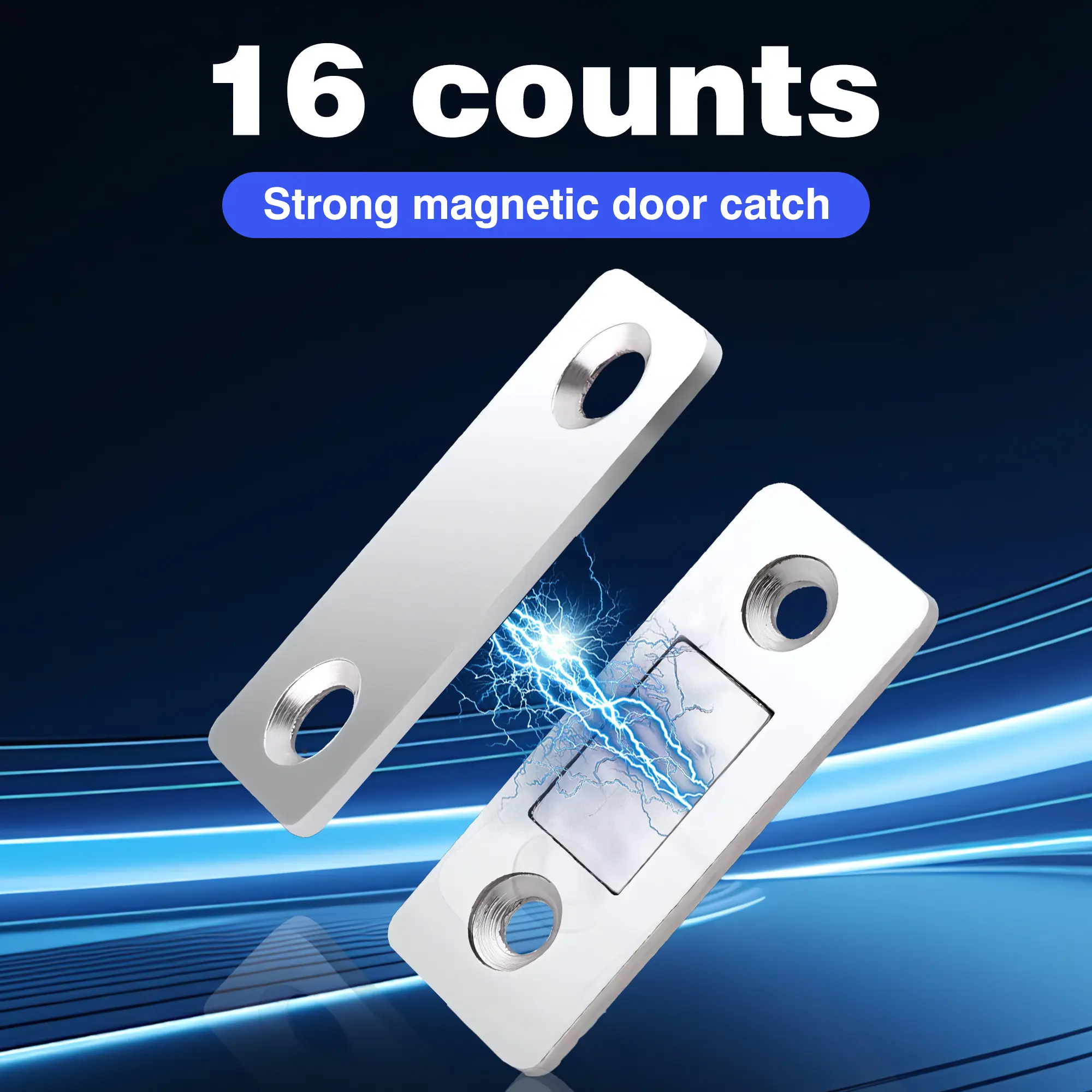 16-Count Cabinet Magnetic Catch Hardware - No-Punch Installation, Rust-Resistant Steel for Long-Lasting Use