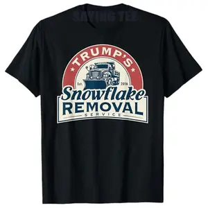 Trump's Snowflake Removal Service Funny Trump 2024 T-Shirt Humorous Christmas Costume Fashion Clothing Graphic Saying Tee