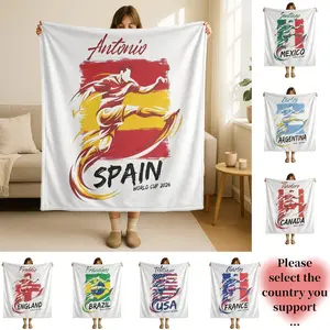 Personalized 2026 World Soccer Tournament Blanket,Custom Soccer Country Throw with Name,World Competition Lover Football Fan Gift,Unique Gift