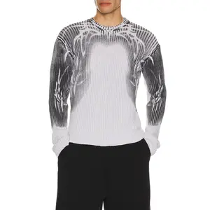 Jaded London Tattoo Spray Knit Sweater in Grey