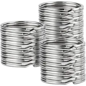 200 count Key Ring - Metal Key Chain Ring for  of   School Office DIY Crafts  and Other Split  Attachment 1 Inch