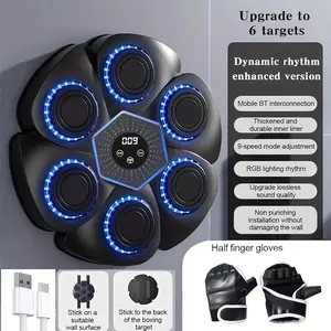 Boxing Machine Wall Mounted Boxing Trainer with Gloves Smart Electronic Training Device for Home Gym Indoor Exercise