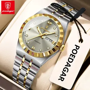 Poedagar Luxury Fashion Women's Quartz Watch Waterproof Week Date Women's Small and Exquisite Watch Stainless Steel Watch