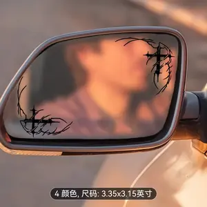 1PC Eye-Catching Dark Religious Texture-Style Thorn Cross Logo Sticker For Car Rearview Mirrors, Backpacks, Dark Merchandise Thorn Cross Decor Fill With Dark Style Enthusiast Cool Niche Vibe Easily Grasp Dark Personality Trend Style