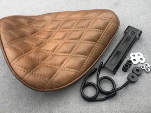 Thin High Back Seat Genuine Leather Harley Yamaha Chopper Bobber Honda Triumph