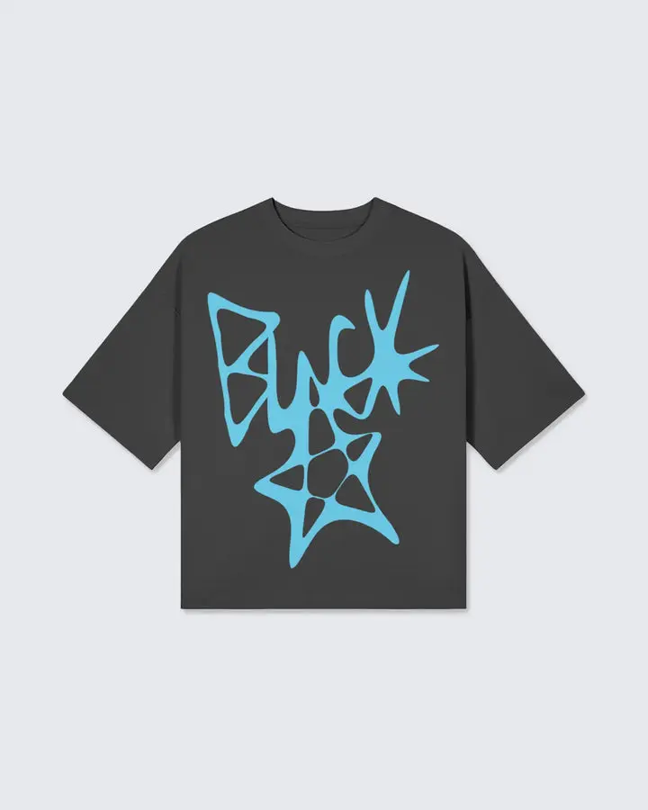 KETI Apparel Menswear Short-Sleeve Crew Neck Boxy Fit 'Black Star' Soul Eater Anime Graphic T-Shirt, Casual Streetwear Top, Tshirt, Shortsleeve