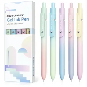 Four Candies Gel Pens, Quick Dry Black Ink Pen Fine Point Smooth Writing High-End Series Unique Pen, School Office Home Supplies Fun Pretty Cute Pens