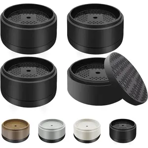 Round Adjustable Heavy Duty Furniture Bed Risers 1-4 Inch Optional Bed Lift Riser for Desk Legs Table Couch Sofa Chair Refrigerator Washing Machine 1 Inch Black 4 Pack