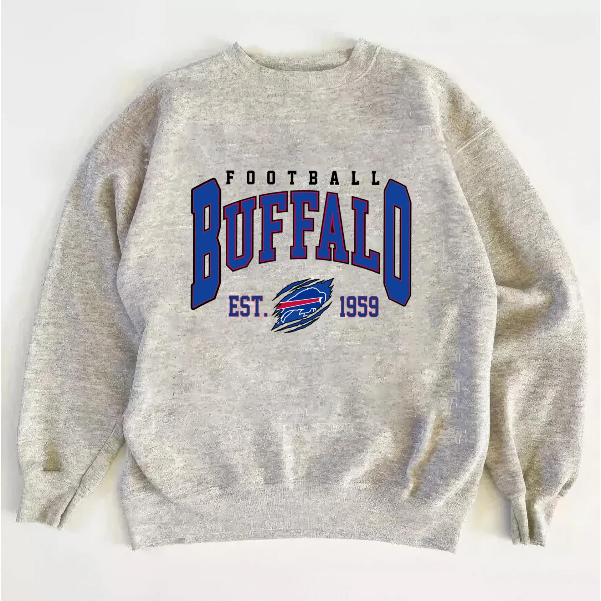 Buffalo Football Sweatshirt, Retro Football Shirt Vintage 90s Crewneck Streetwear Unisex