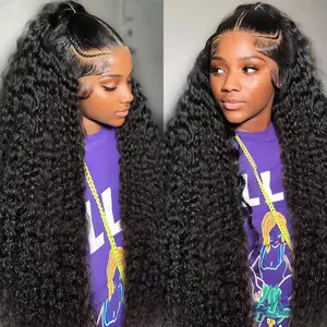 24 Inch 13X6 Lace Front Wigs Human Hair 200 Density Deep Wave Lace Front Wigs Human Hair 13X6 Deep Wave HD Frontal Wigs for Women Pre Plucked (13X6 Deep Wig, 24 Inch) IAMFUPO