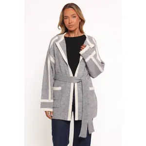 Maloney Tie Front Coatigan - Grey