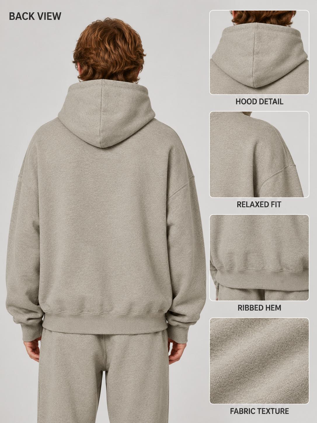 Deep Gary Men's Club Pullover Fleece Casual Hoodie Oversized Hoodie Sweatshirts for Men Couples Heavyweight Hoodies Pullover Vintage Mens Sweaters Clothes Long Sleeve Grey