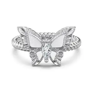 Gilded butterfly ring 925 sterling silver