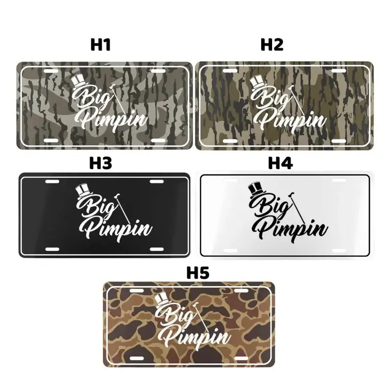 Funny Big Pimpim’ Camo License Plate Durable 12x6 Aluminum Plate for Pickups & SUVs Country BoyGirl Gift