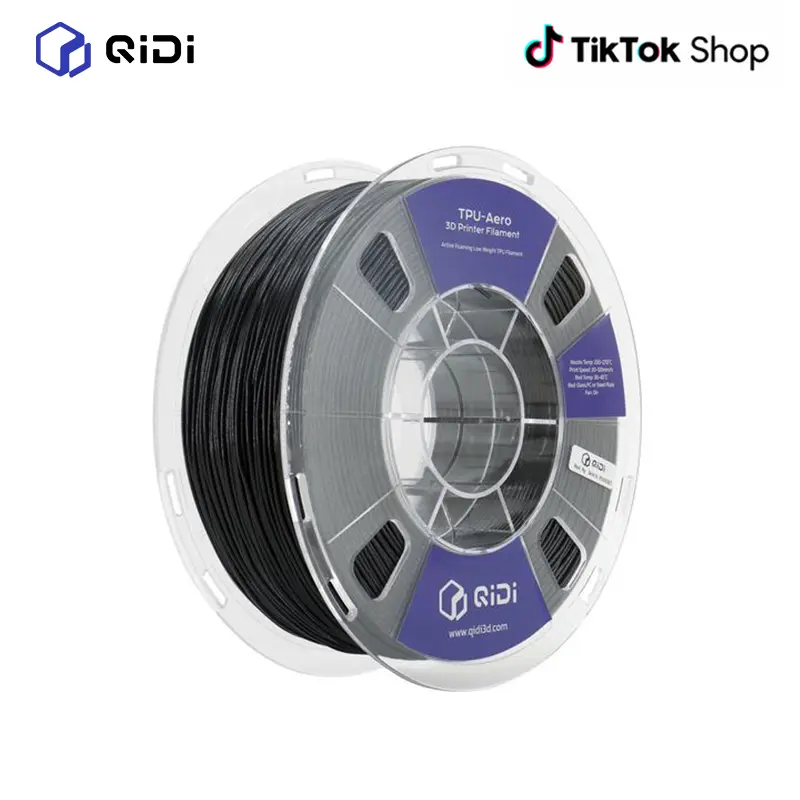 QIDI TPU-Aero Reactive Foaming 1.75mm Flexible TPU Filament, Lightweight, Tough, Fabric Texture, Matte Finish, Foam Control, Weight Adjust, Creative Design for Office Equipment, Aerospace Prototypes, Sports Equipment, Adjustable Weight