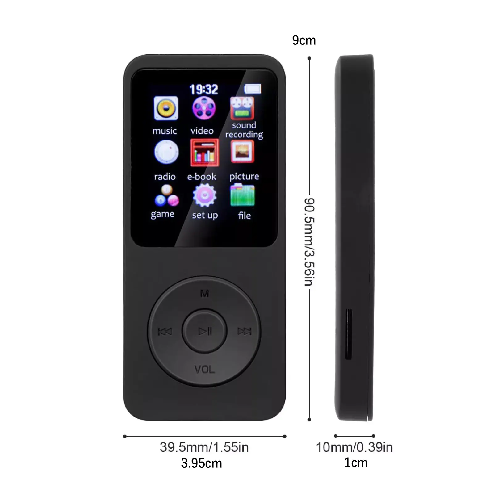 Portable Mini MP3 Player HiFi Music Walkman 4.0 Bluetooth Support Two-Way Transmission FM Radio Voice Recorder eBook Auto Browse