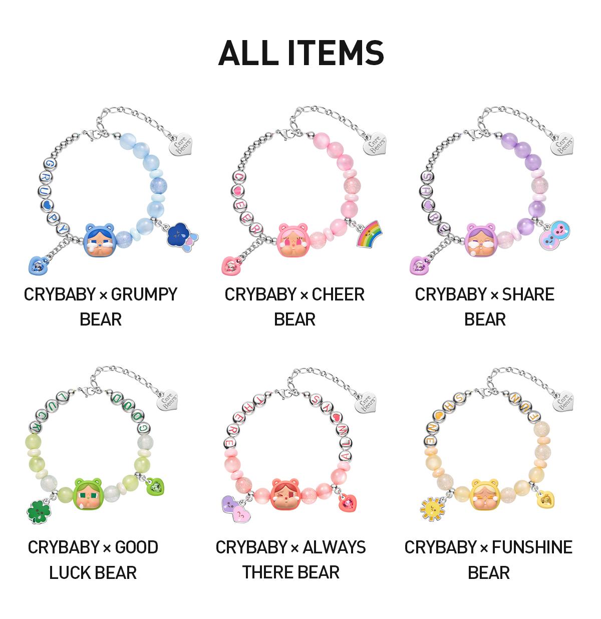 [POP NOW] POP MART CRYBABY × Care Bears Series - Bracelet Blind Box Mystery Gift