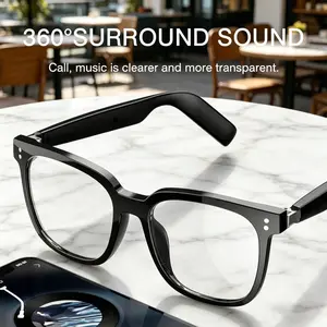 Smart Audio Glasses with Built-in Mic, Wireless Music & Hands-Free Calls, Includes 2 Replaceable Lenses for Outdoor Sports & Driving