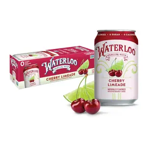 Waterloo Sparkling Water, Cherry Limeade Naturally Flavored, 12 Fl Oz Cans (Pack of 12) – Zero Calories and Zero Sugar or Sweeteners