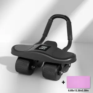 HXD-ERGO Ab Wheel Flat Supportbelly Roll Two in One with Timer & Phone Holder for Core Training 6.69x13.39x0.39in exercise equipment
