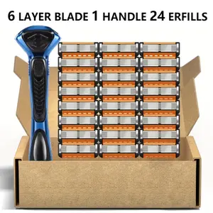 Men's manual shaver kit, blade material is safe and rust proof, easy to use and replace, high-quality material can be washed with water as a whole, classic men's shaving tool
